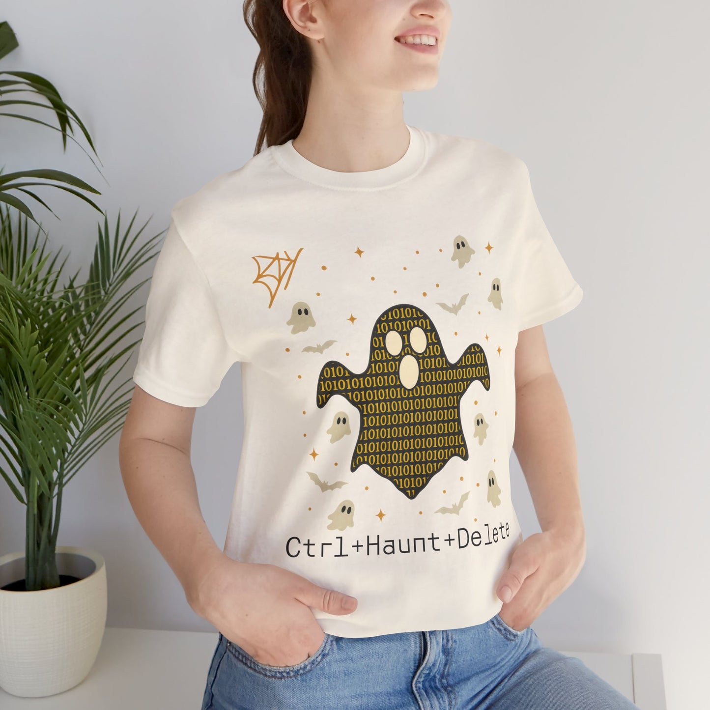Artificial AI Ghost T-shirt , Halloween Ghost