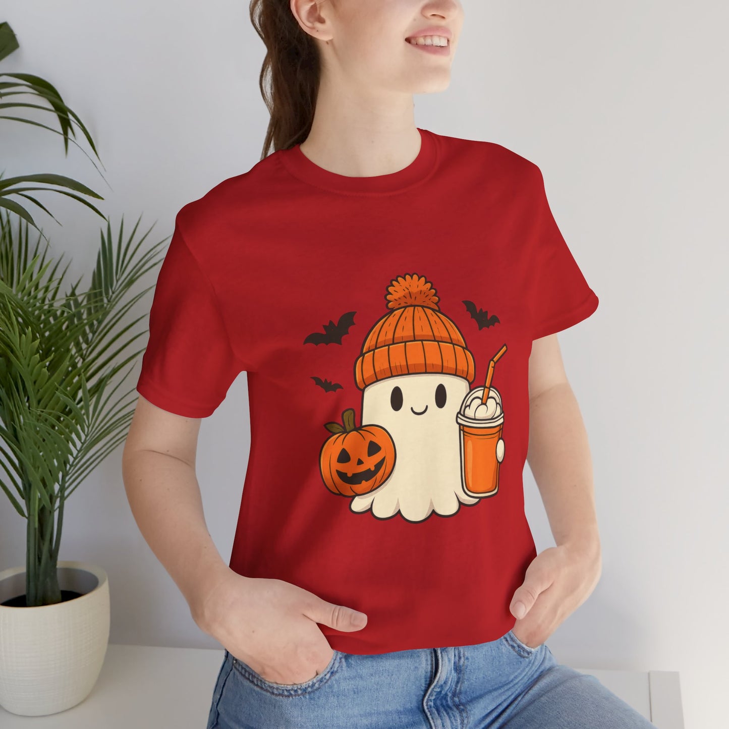 Cute Halloween Ghost T-Shirt, Fall Vibes Ghost Apparel