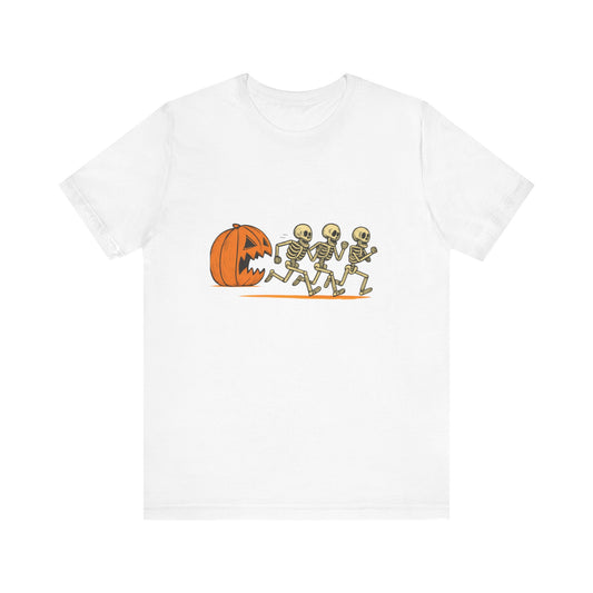Halloween Pumpkin Catching Skeletons Tee