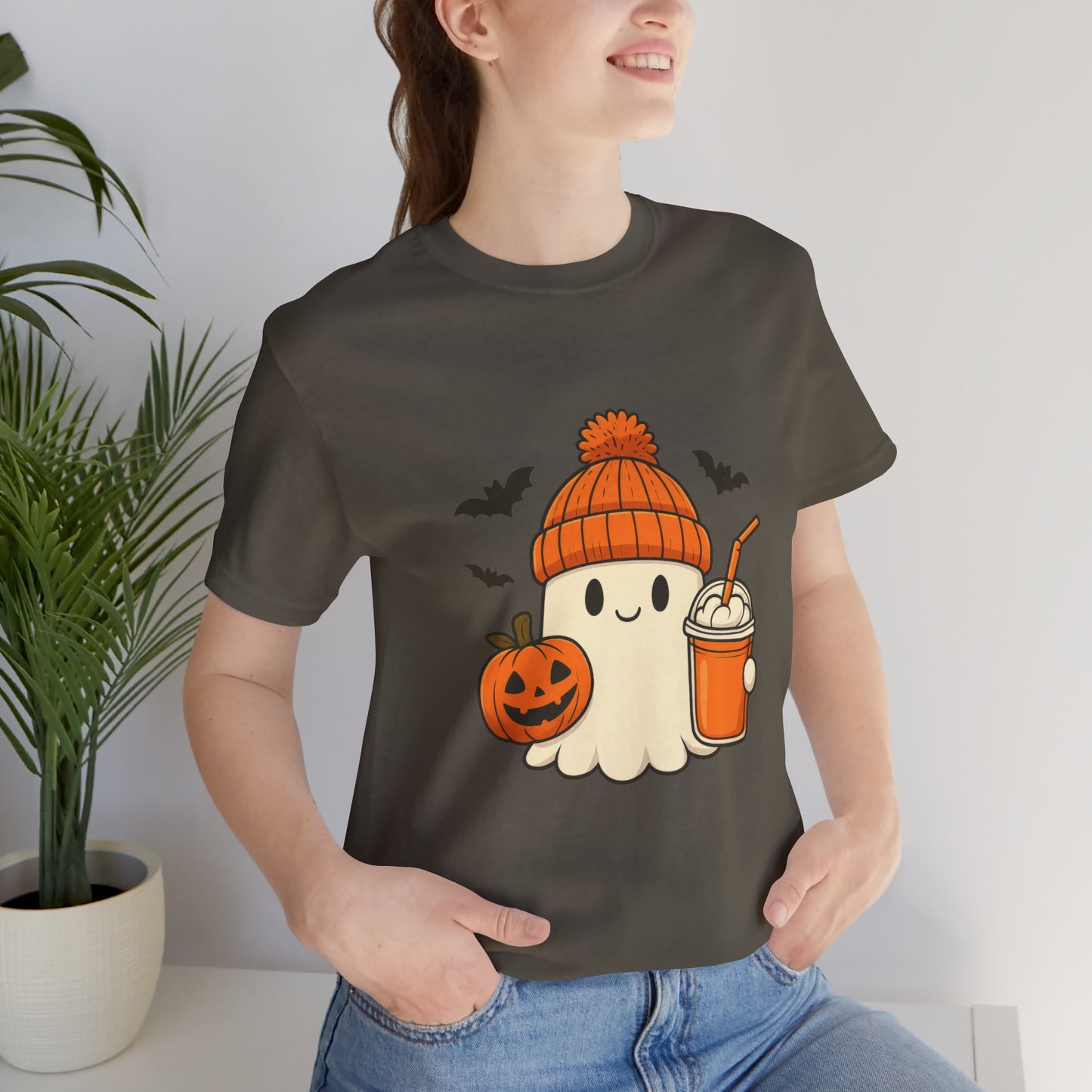 Cute Halloween Ghost T-Shirt, Fall Vibes Ghost Apparel
