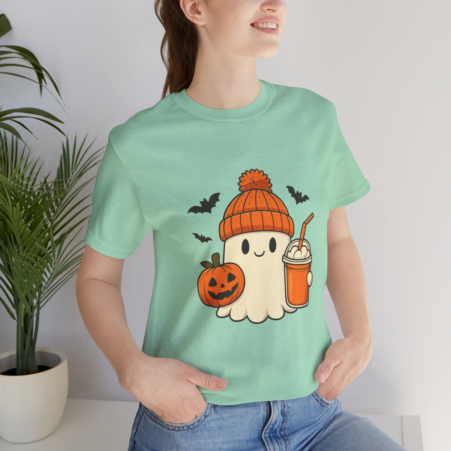 Cute Halloween Ghost T-Shirt, Fall Vibes Ghost Apparel