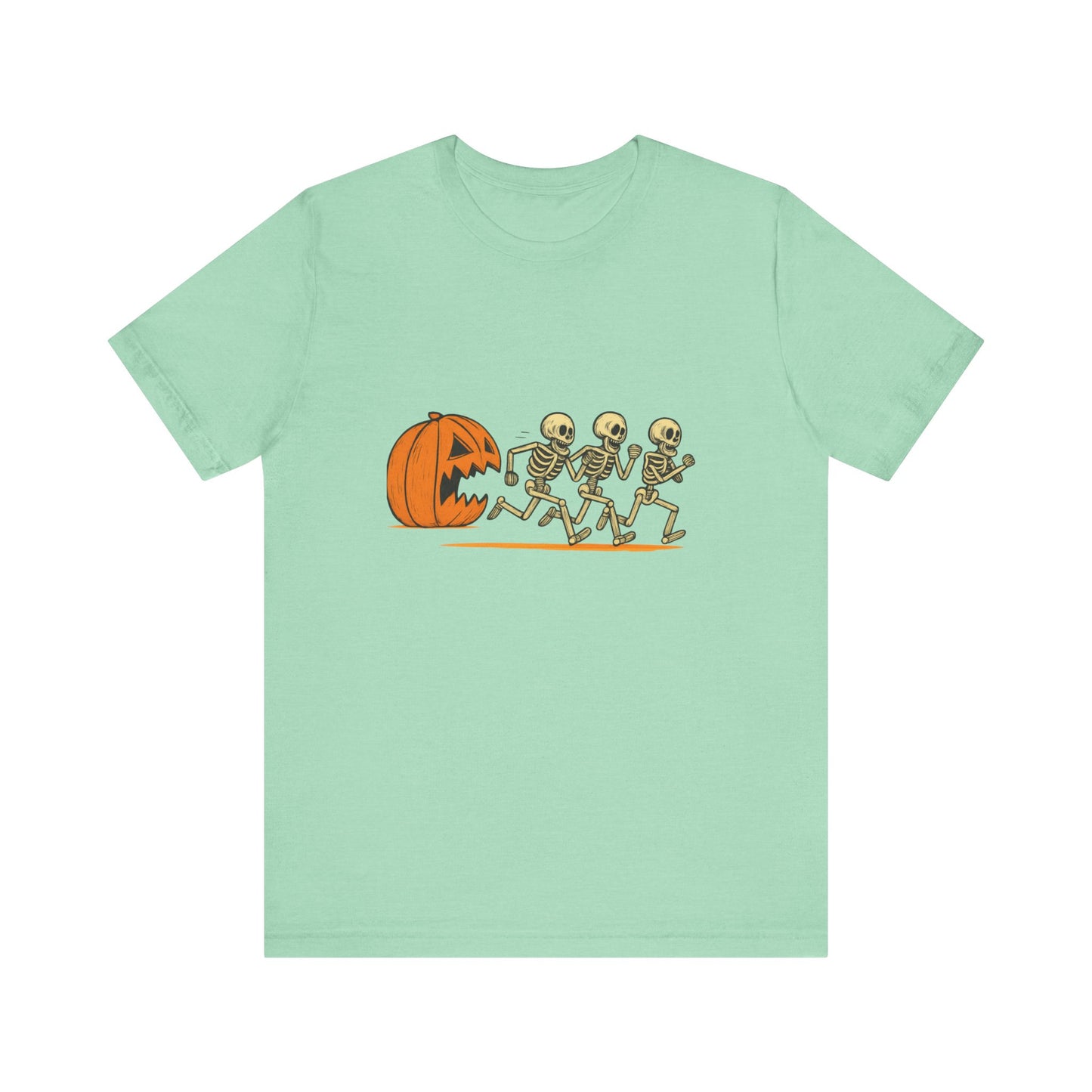 Halloween Pumpkin Catching Skeletons Tee