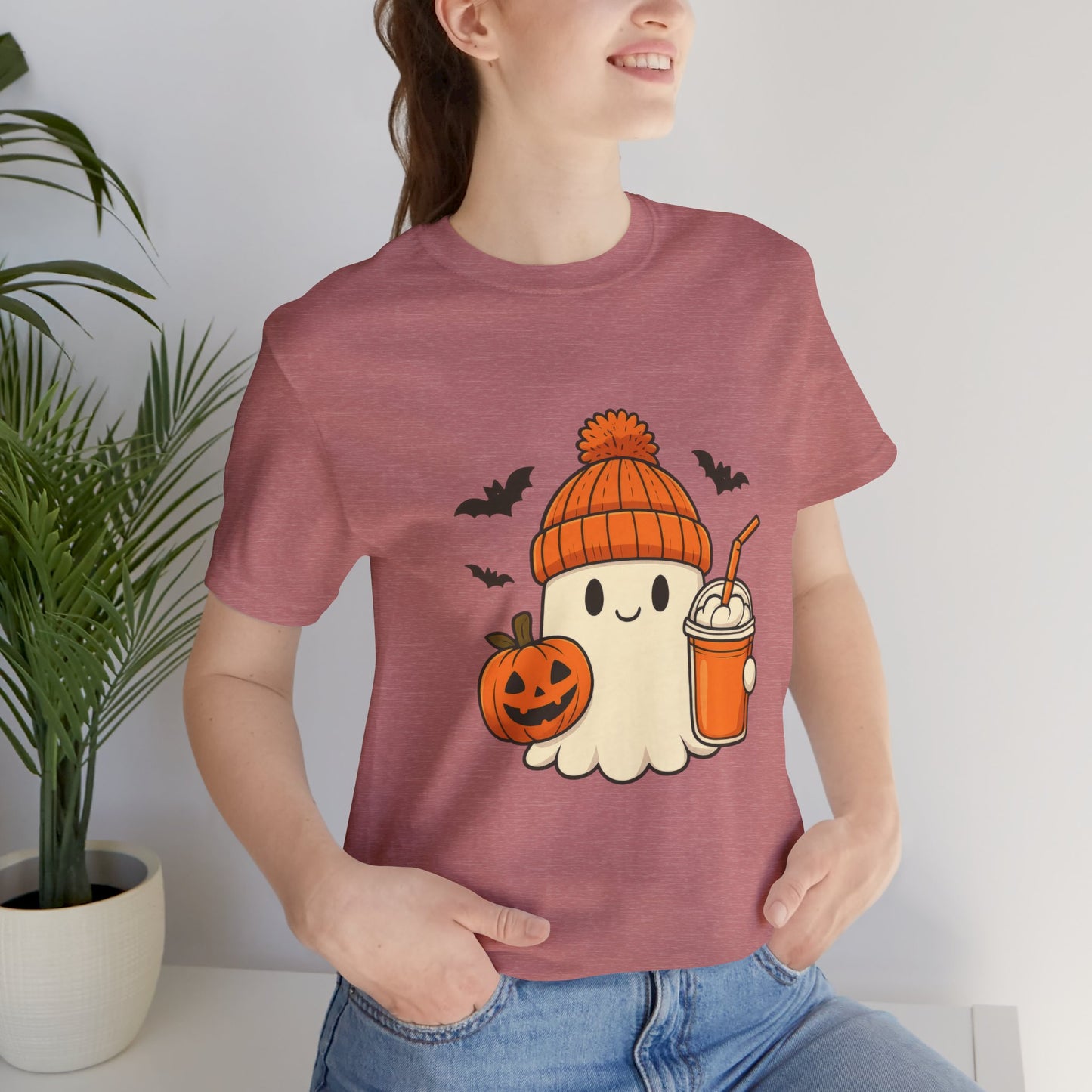 Cute Halloween Ghost T-Shirt, Fall Vibes Ghost Apparel