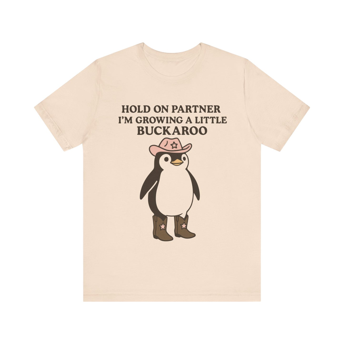Penguin Hold On Partner I am Growing a little Buckaroo, Cowboy Shirt