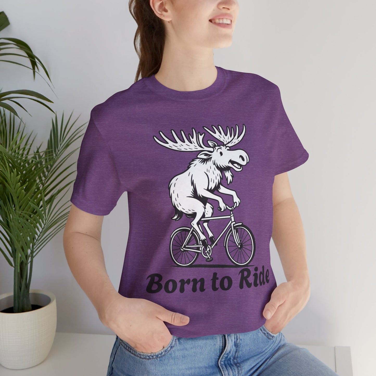 Born to Ride Moose Tee, Fun Cycling Shirt