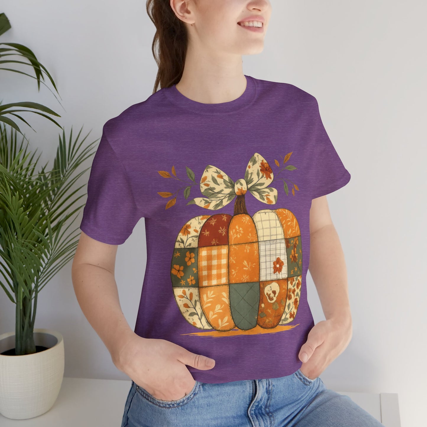 Patchwork Pumpkin Cozy Seasonal Shirt
