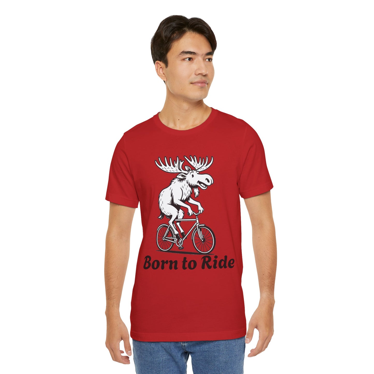 Born to Ride Moose Tee, Fun Cycling Shirt