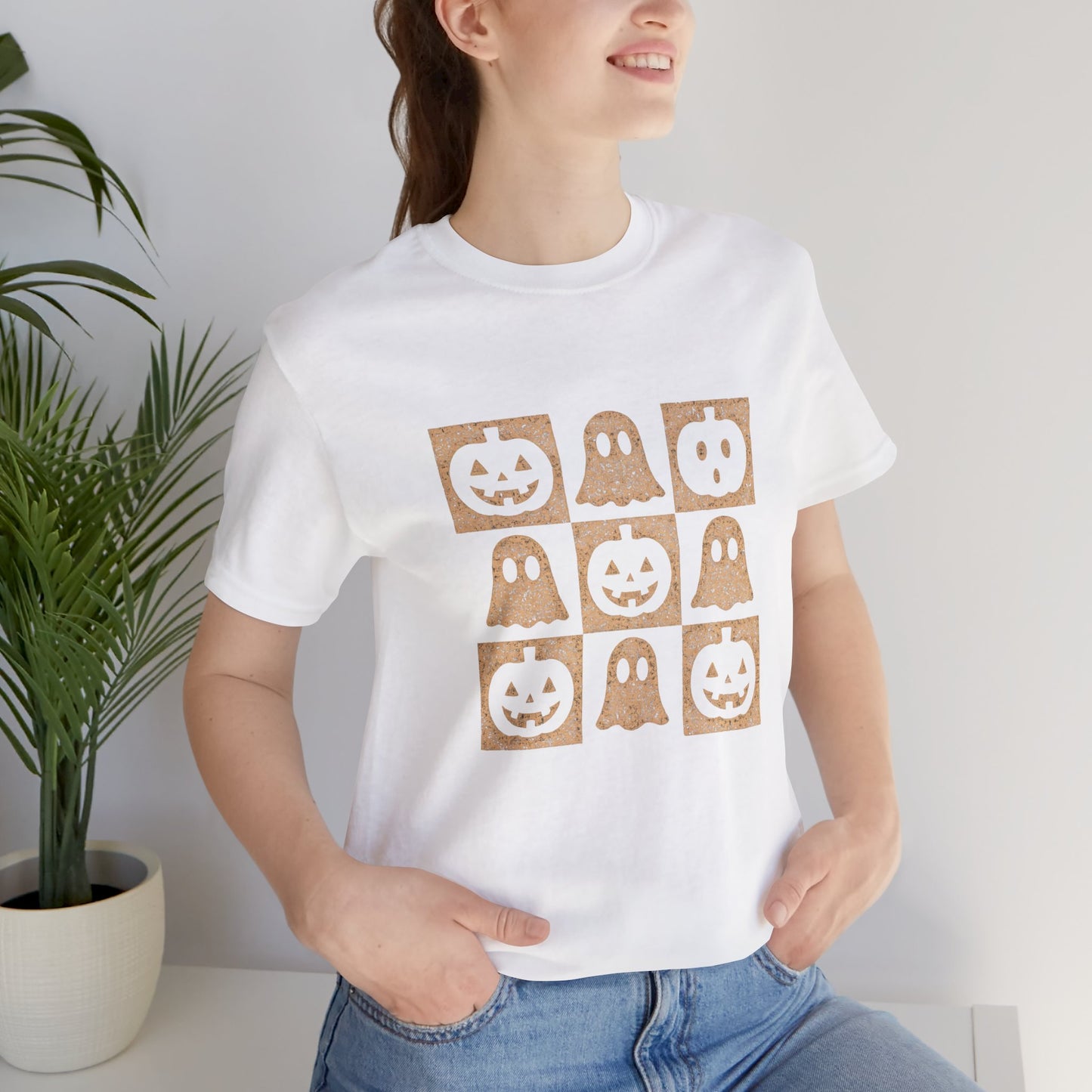 Ghost and Pumpkin Graphic T-Shirt