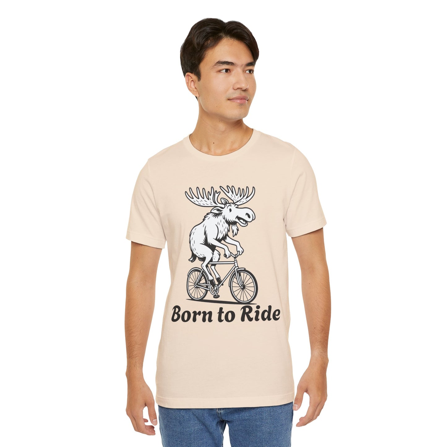 Born to Ride Moose Tee, Fun Cycling Shirt