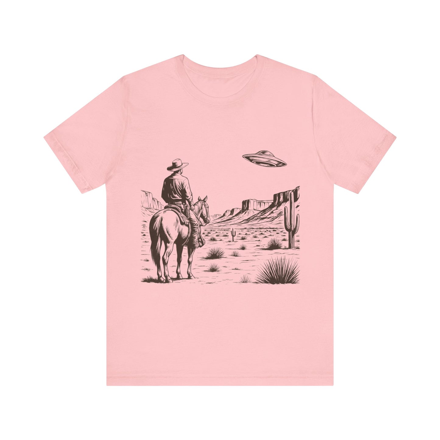 Western UFO Adventure Tee, Retro Cowboy Shirt