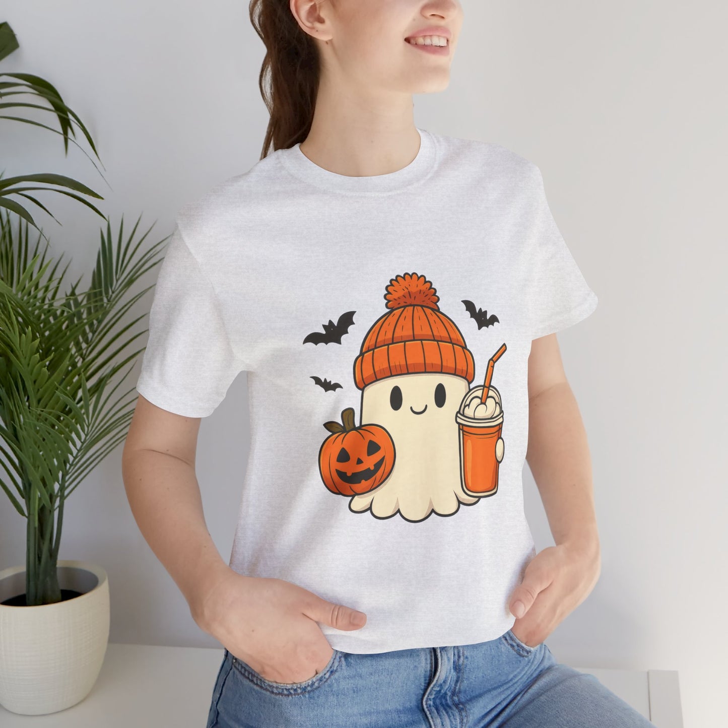 Cute Halloween Ghost T-Shirt, Fall Vibes Ghost Apparel