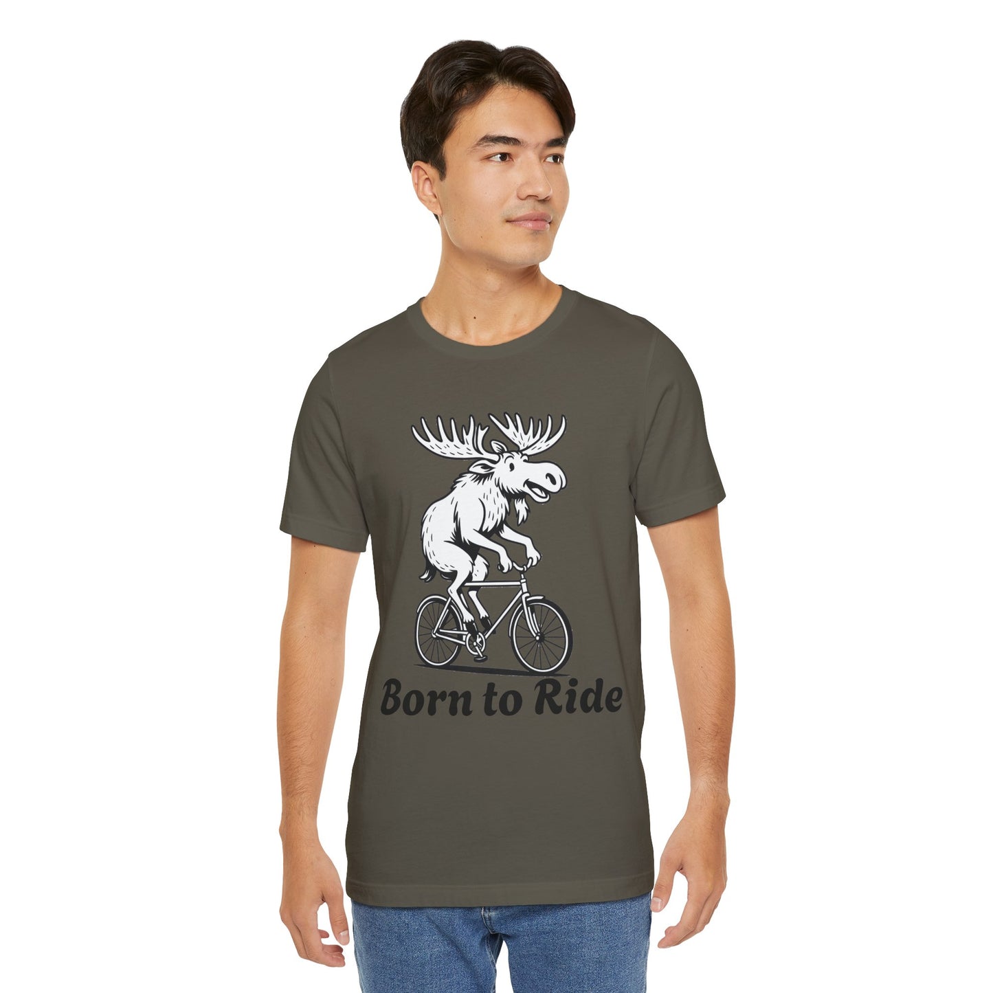 Born to Ride Moose Tee, Fun Cycling Shirt