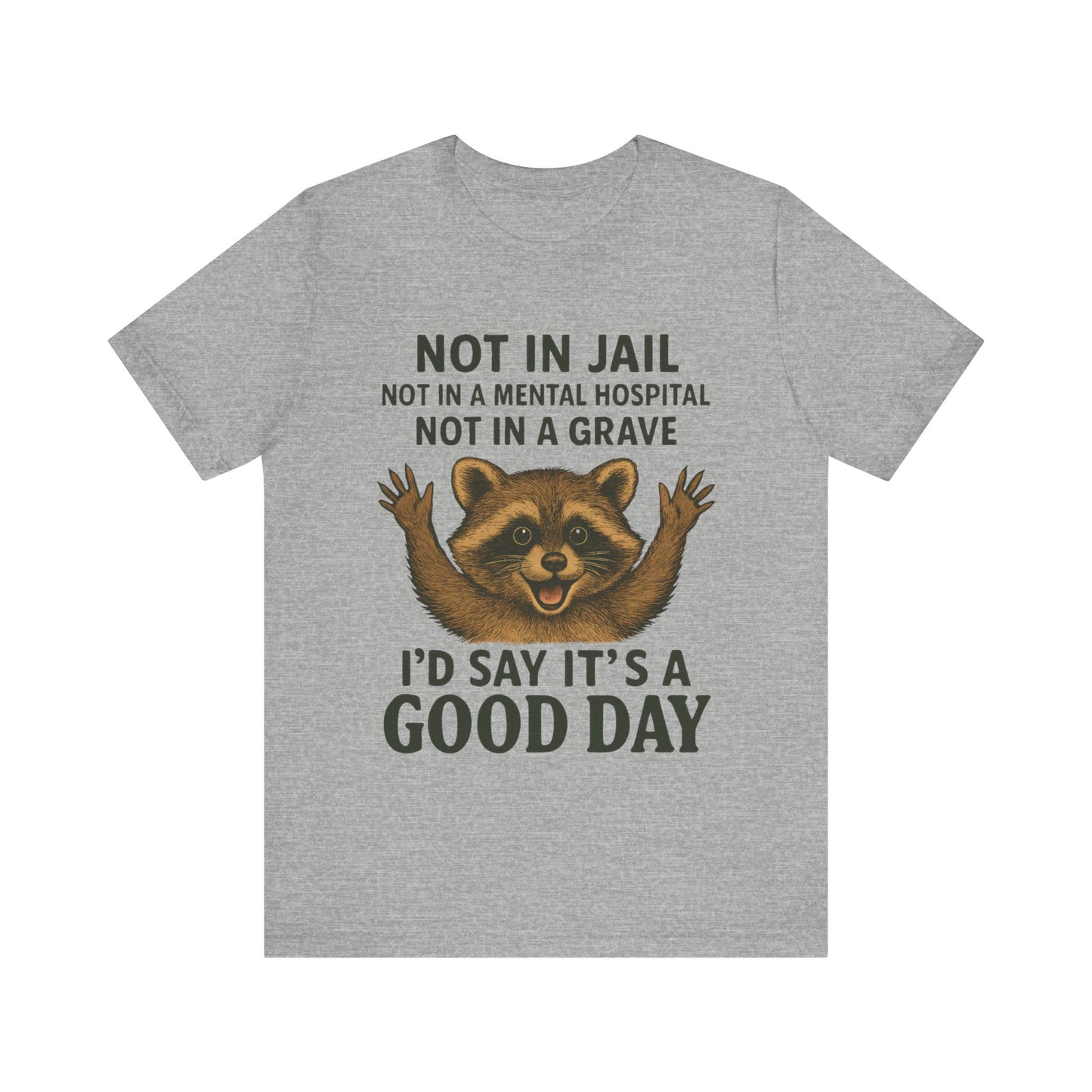 Not In Jail Not in Mental Hospital, Good Day Raccoon Tee