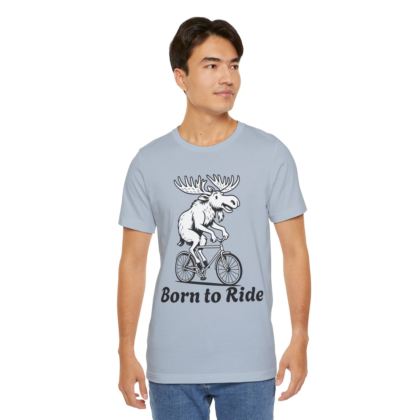 Born to Ride Moose Tee, Fun Cycling Shirt