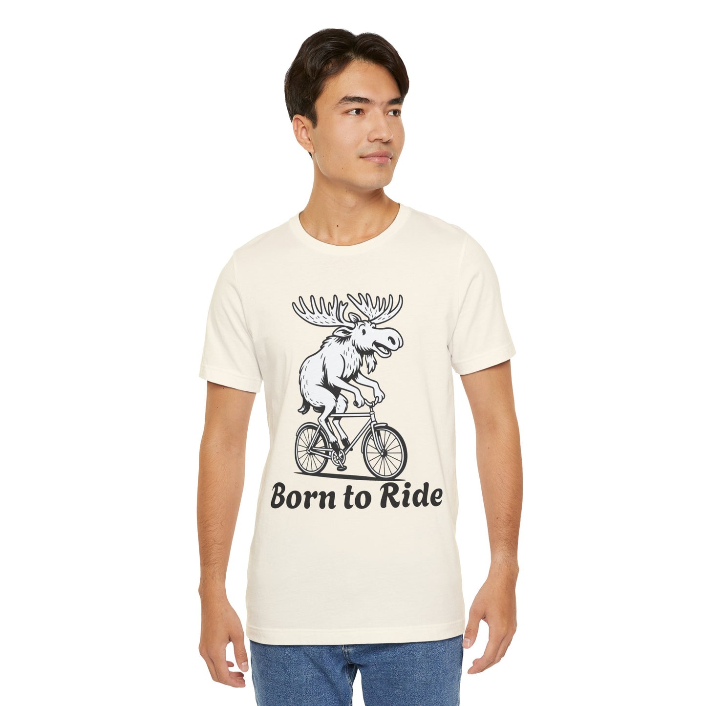 Born to Ride Moose Tee, Fun Cycling Shirt