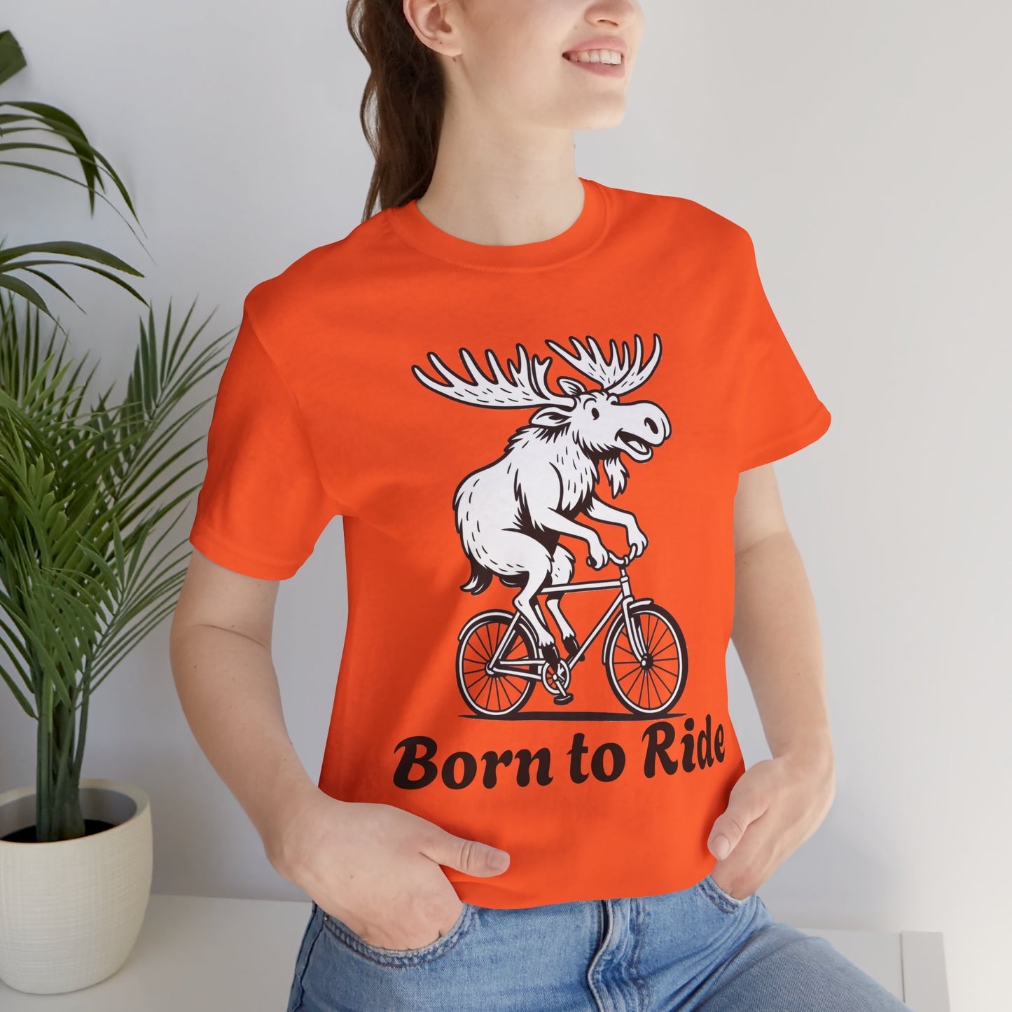 Born to Ride Moose Tee, Fun Cycling Shirt