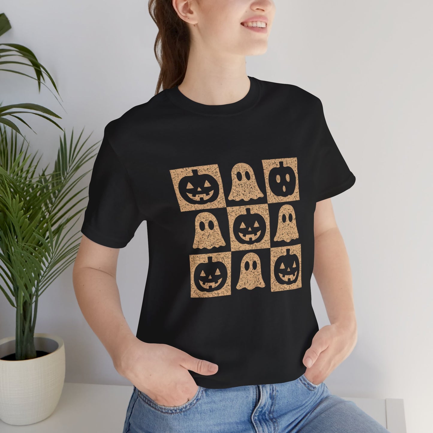 Ghost and Pumpkin Graphic T-Shirt