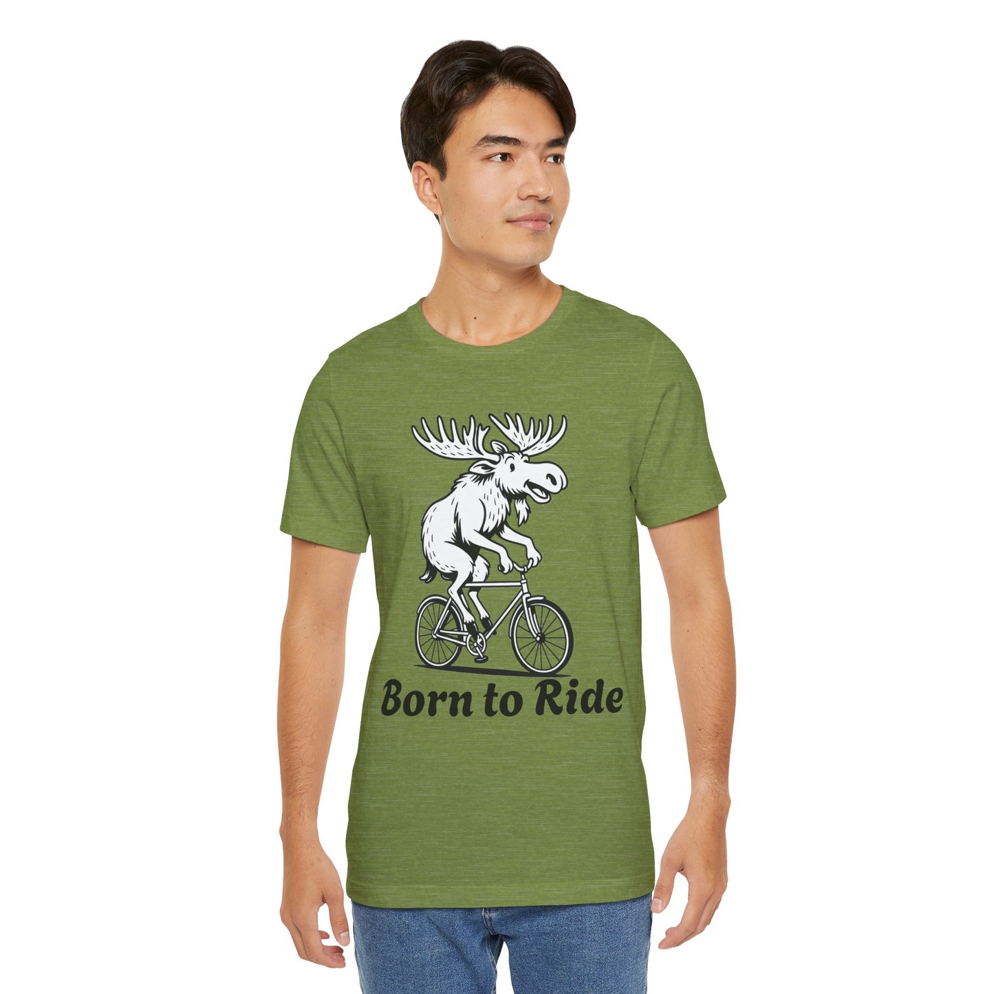 Born to Ride Moose Tee, Fun Cycling Shirt