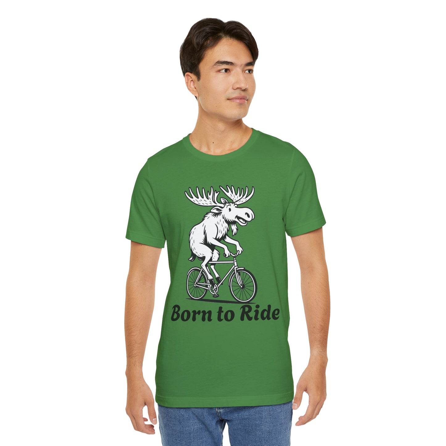 Born to Ride Moose Tee, Fun Cycling Shirt
