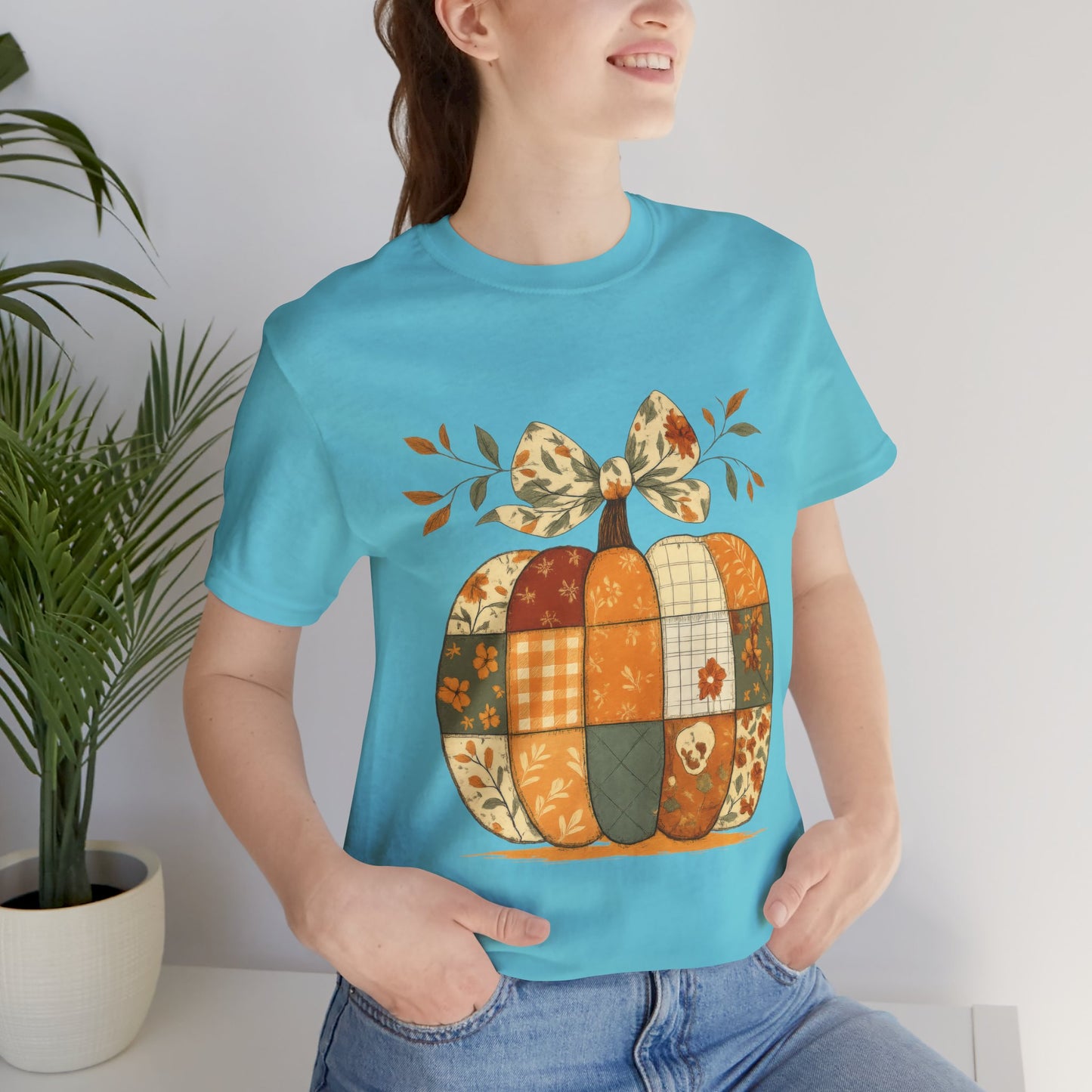 Patchwork Pumpkin Cozy Seasonal Shirt
