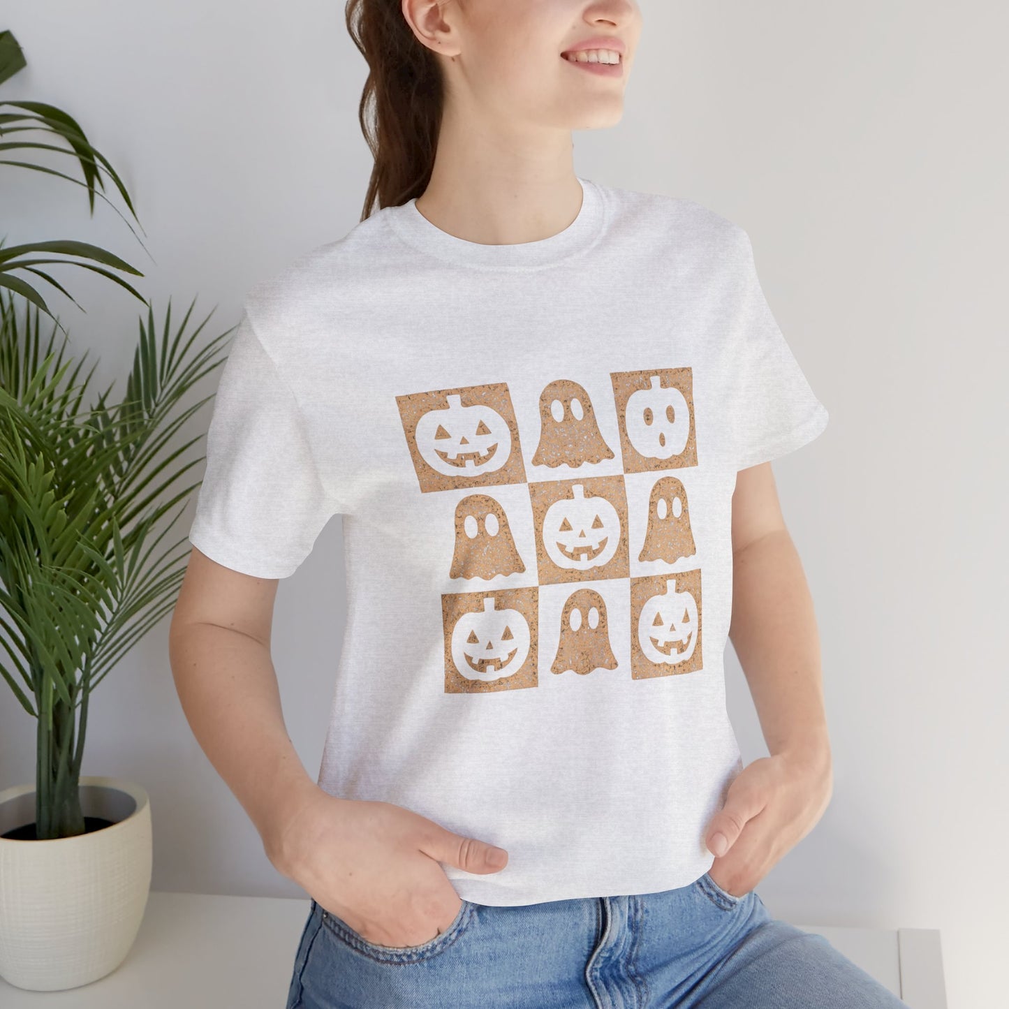 Ghost and Pumpkin Graphic T-Shirt
