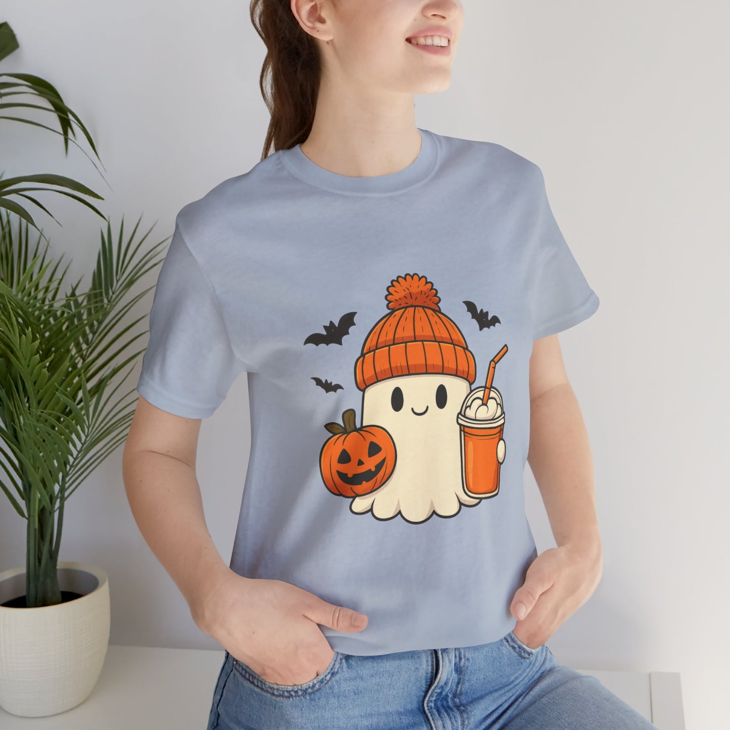 Cute Halloween Ghost T-Shirt, Fall Vibes Ghost Apparel