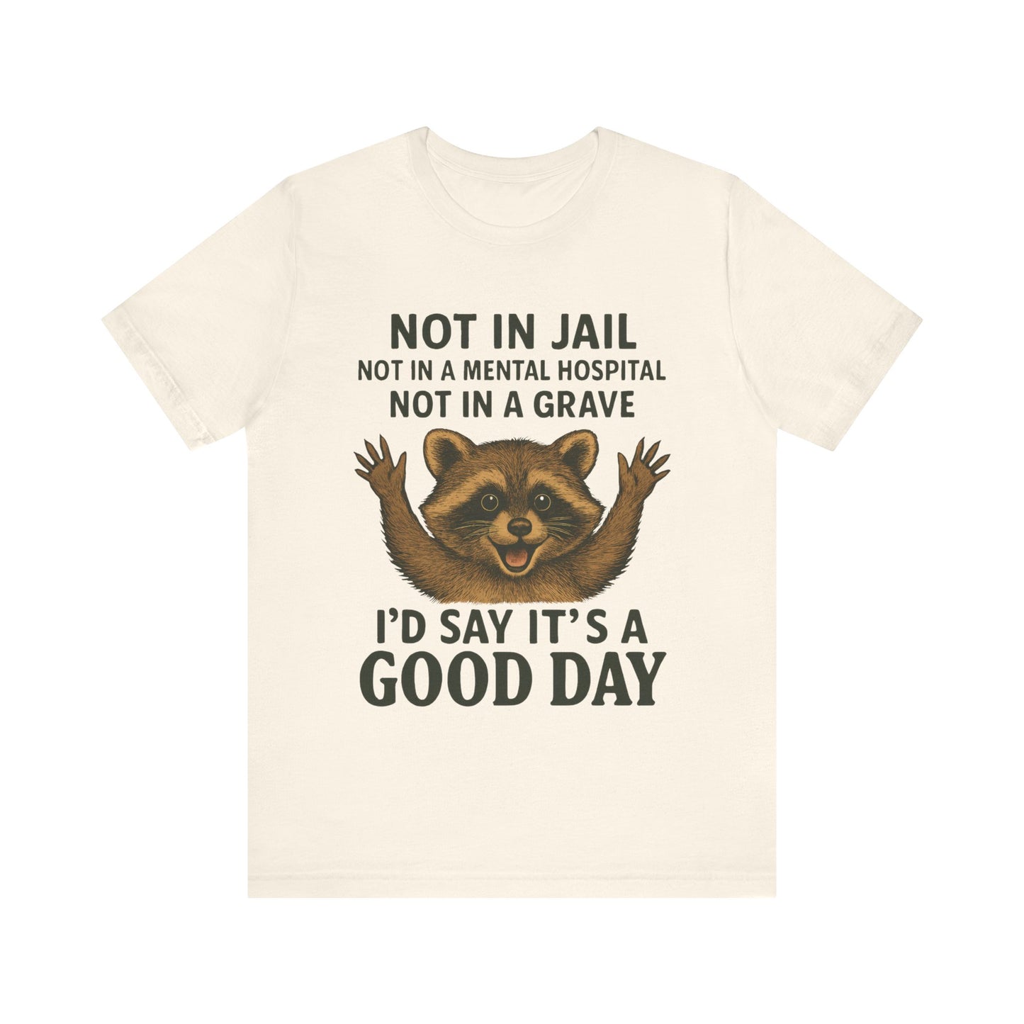 Not In Jail Not in Mental Hospital, Good Day Raccoon Tee