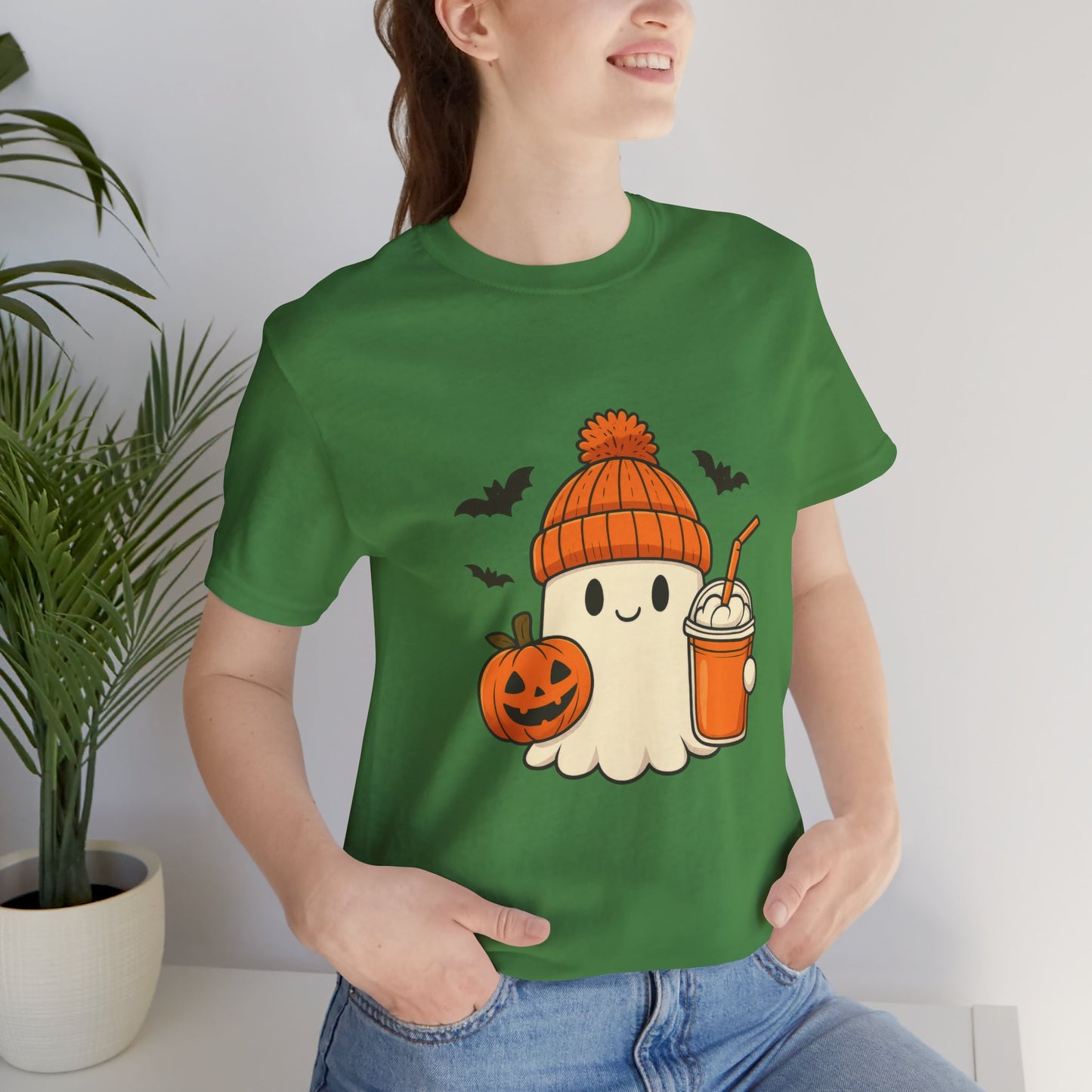Cute Halloween Ghost T-Shirt, Fall Vibes Ghost Apparel