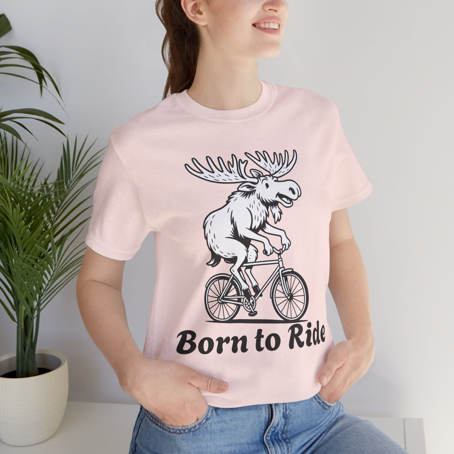 Born to Ride Moose Tee, Fun Cycling Shirt