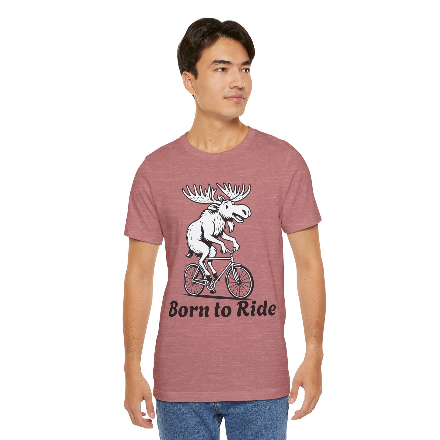 Born to Ride Moose Tee, Fun Cycling Shirt