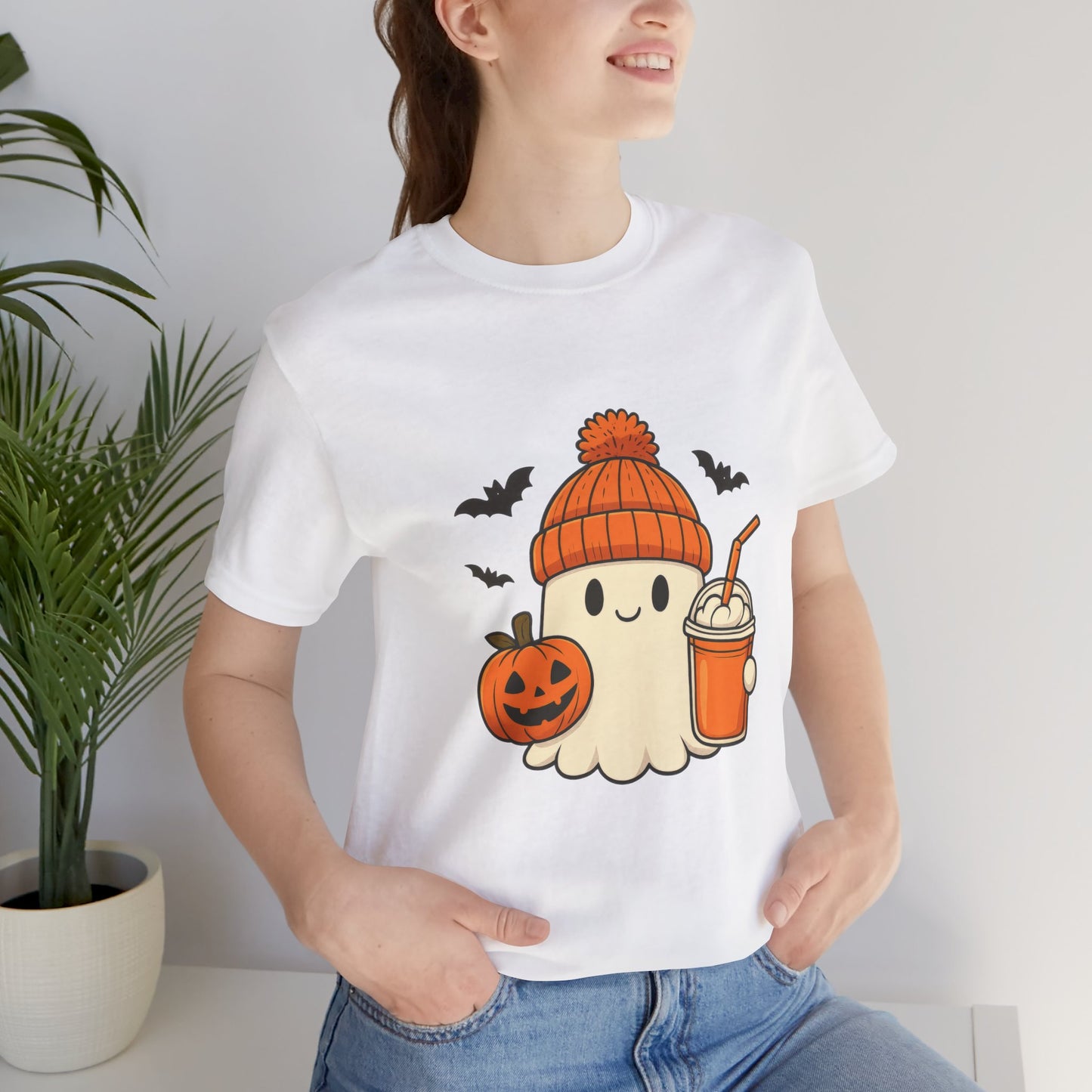 Cute Halloween Ghost T-Shirt, Fall Vibes Ghost Apparel
