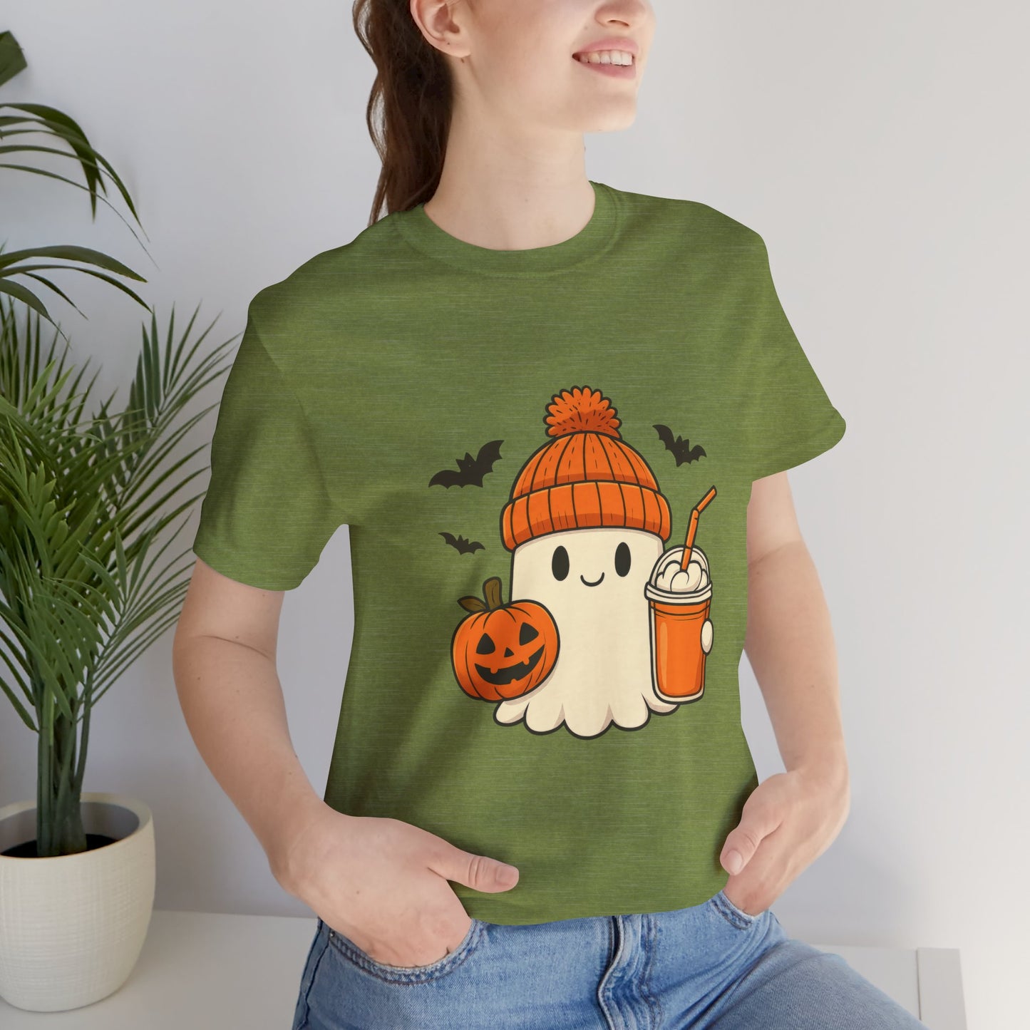 Cute Halloween Ghost T-Shirt, Fall Vibes Ghost Apparel