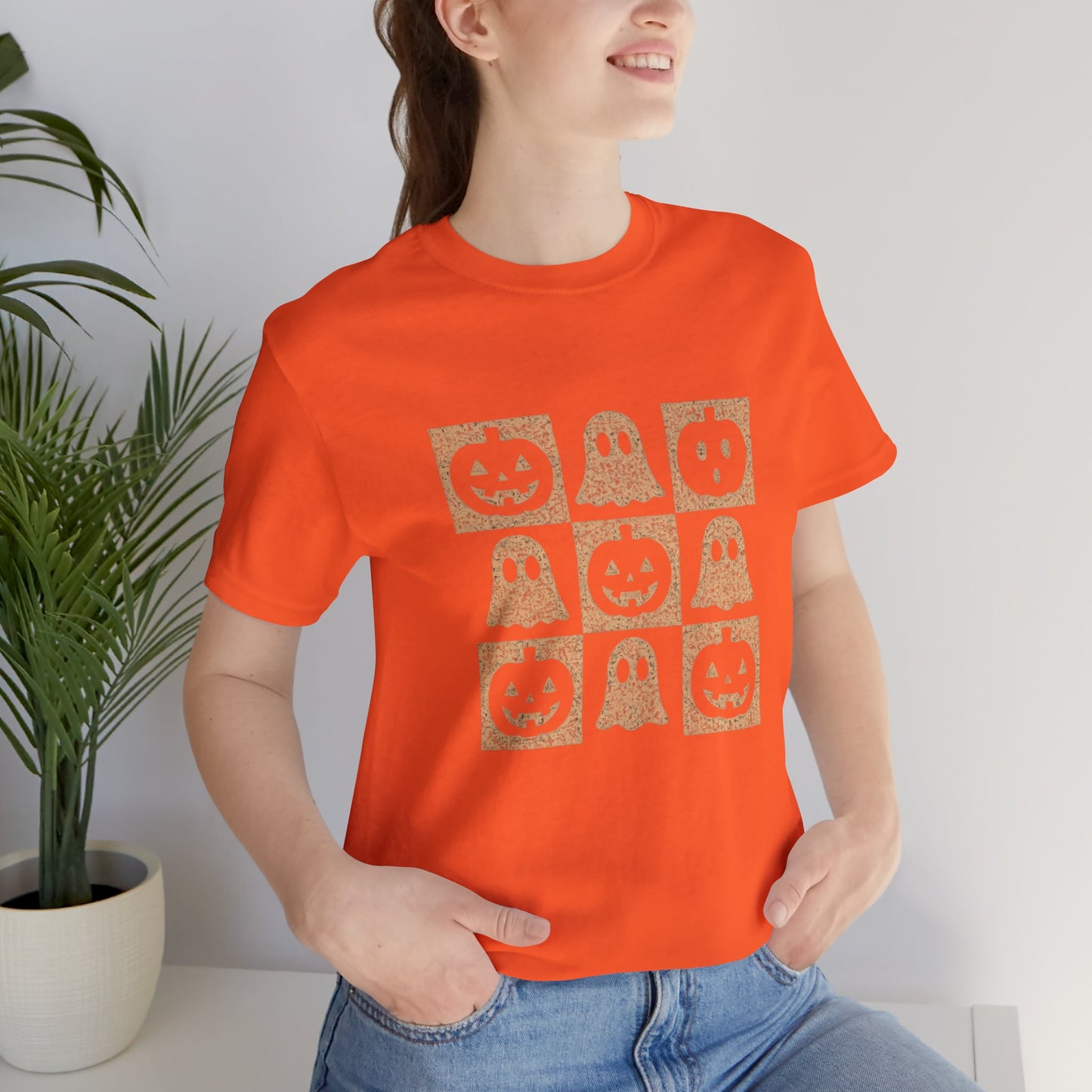 Ghost and Pumpkin Graphic T-Shirt